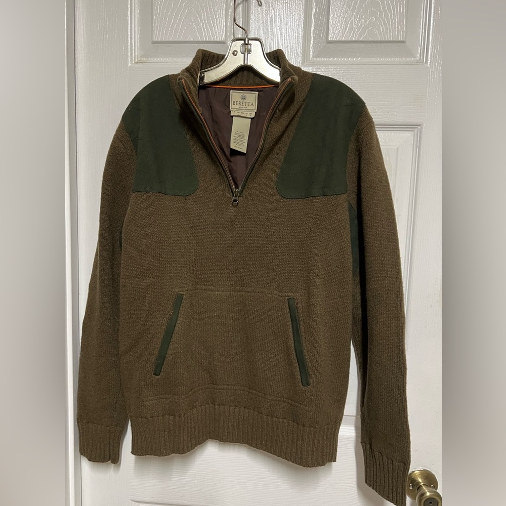 Beretta Homor Windstop Sweater Shooting Shoulders Army Green Med